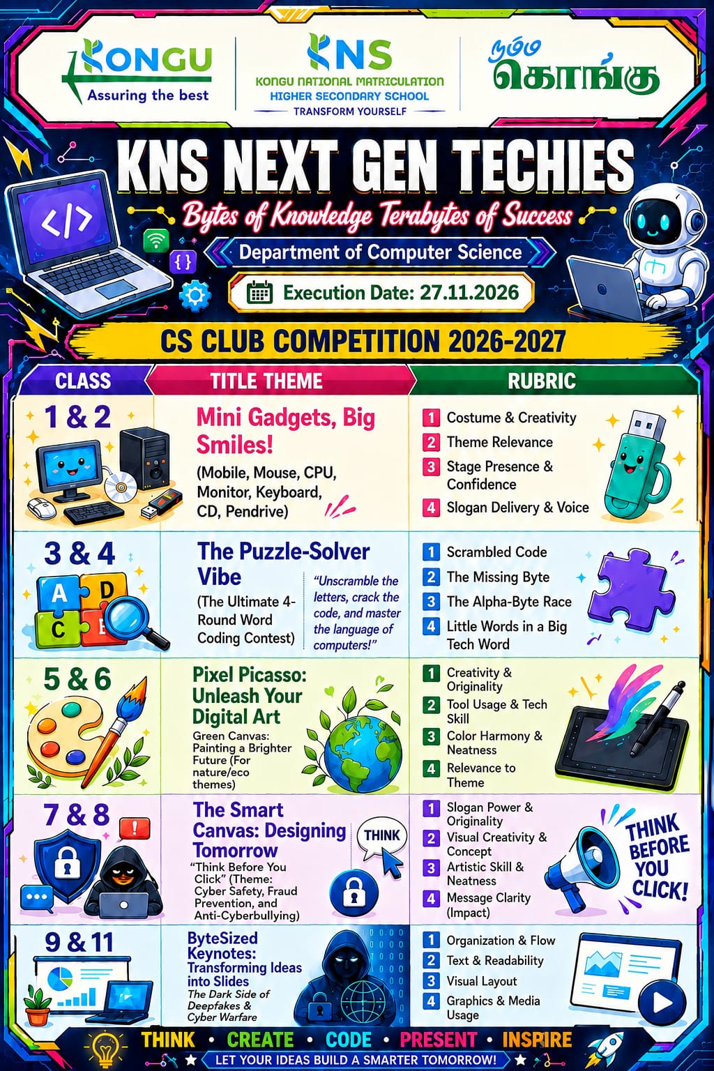 KNS Next Gen Techies - CS Club Competition Event Poster
